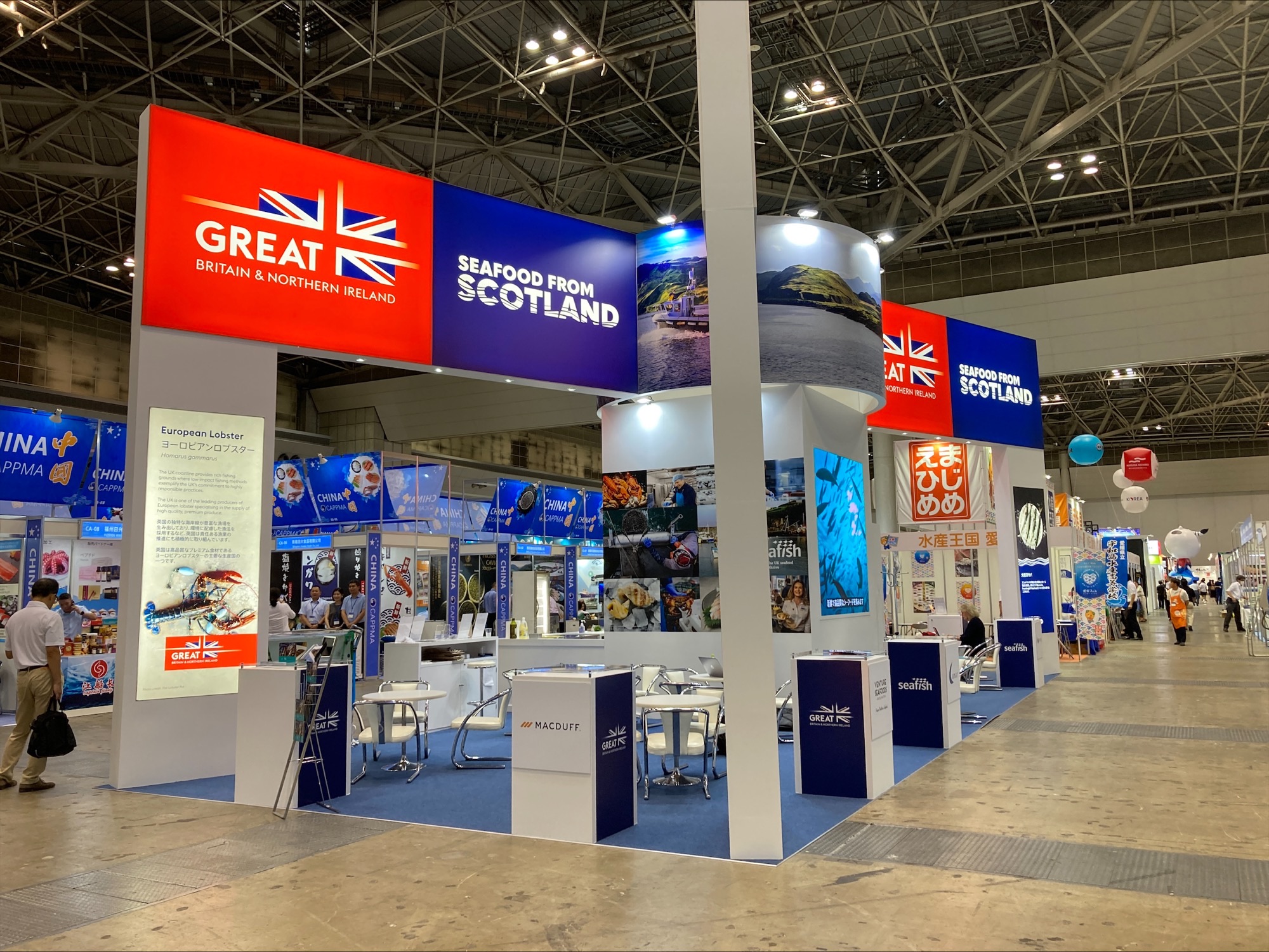 A Seafish stall in an exhibition centre at a previous expo.