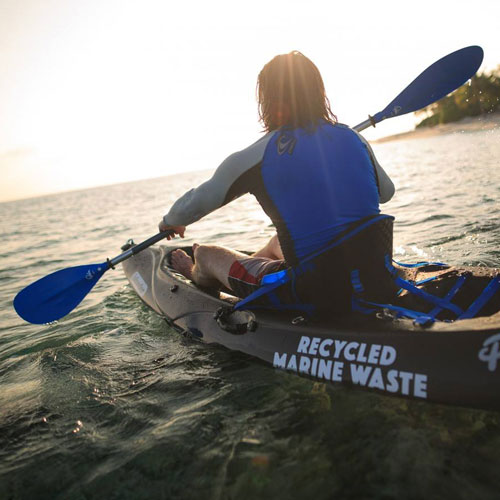 Photo of person at sea in Odyssey Innovation kayak