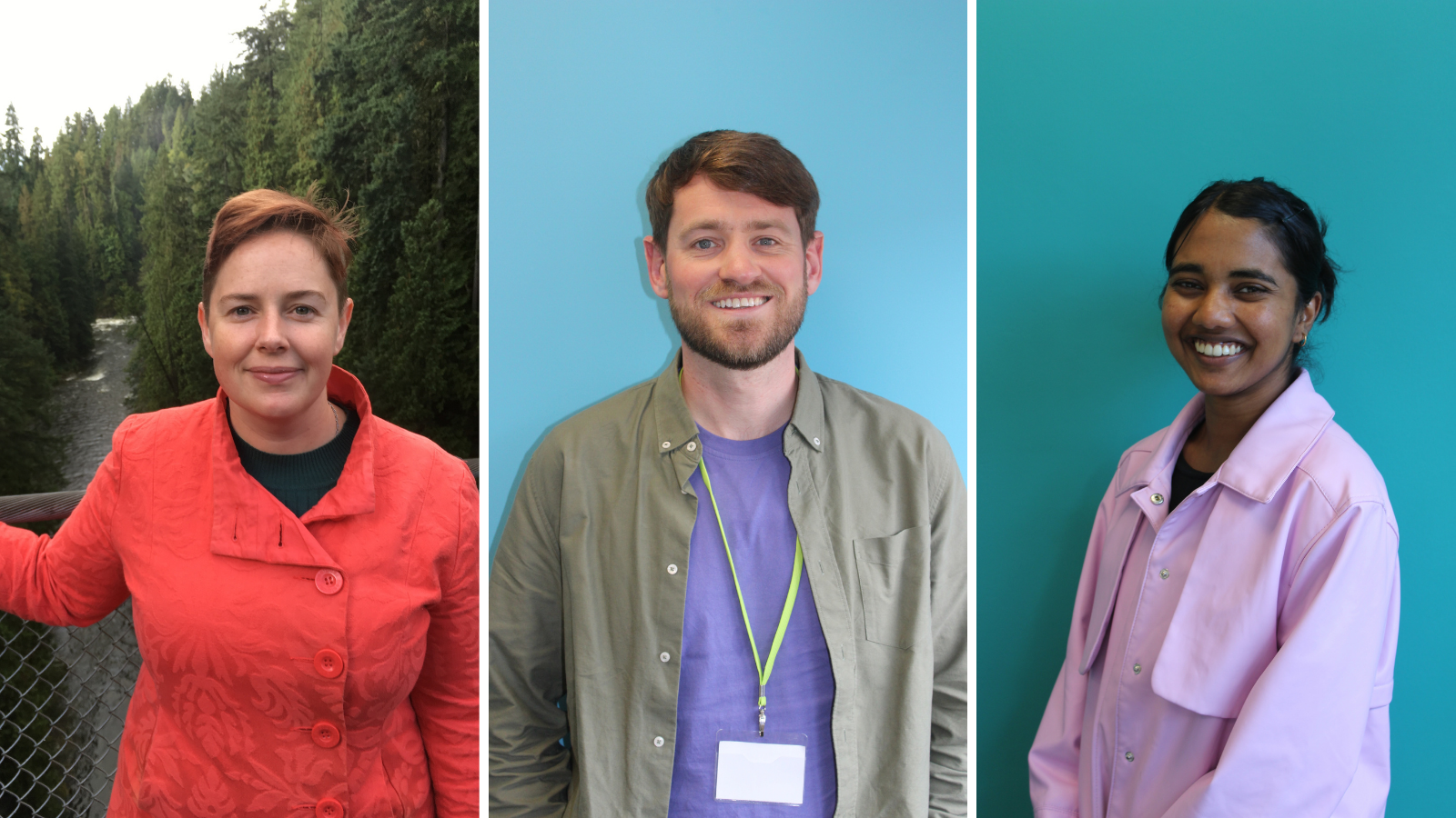 Portraits of Processing Survey team, Sheriene, Nick and Udara.